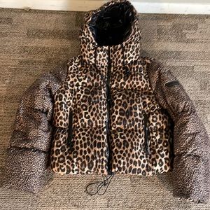Michael Kors animal print puffer coat XXS